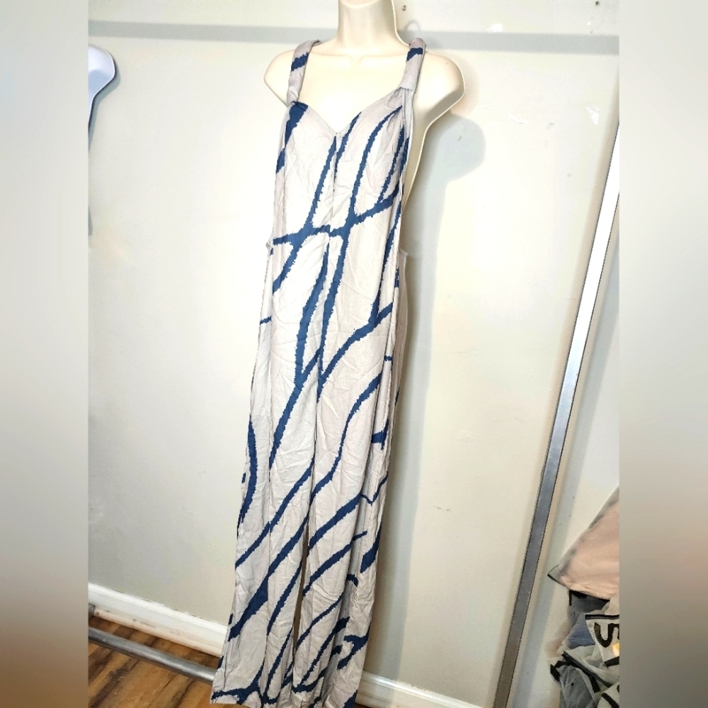 Blue and White Maxi Dress